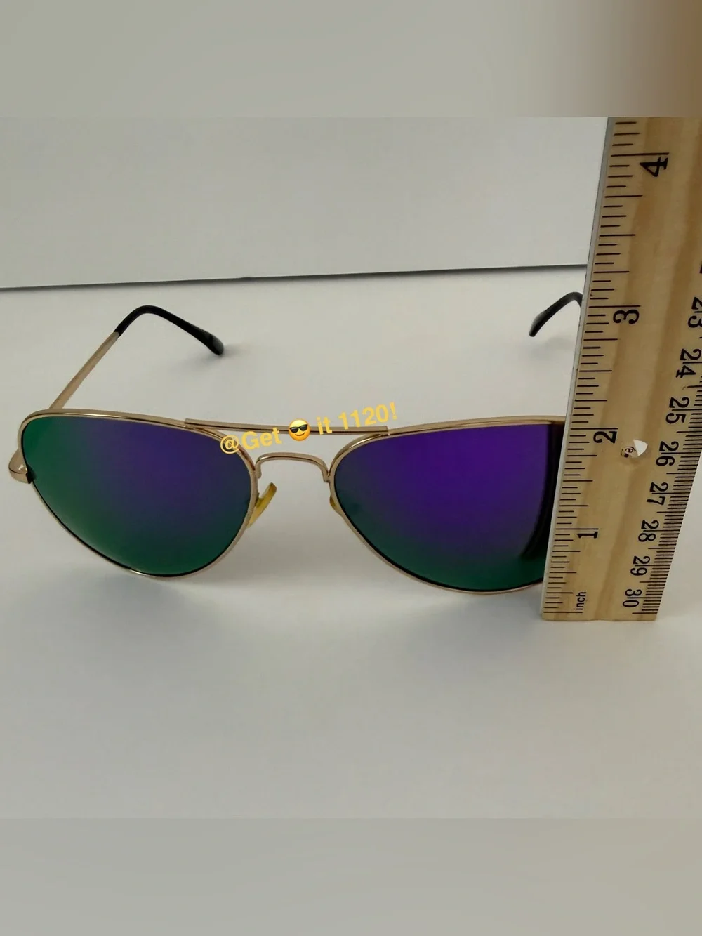 Tinted Aviator Sunglasses Purple Gold Lenses Ron Jon